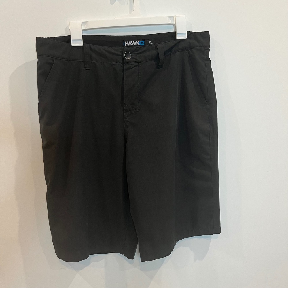 Tony Hawk Mens Black Hybrid Performance Shorts Size 34 Stretch Skateboard Casual